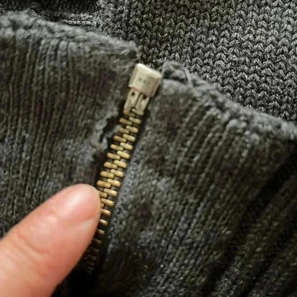 [M]Emanuel Ungaro Fleece Lined Cotton Knit Zip Up Heavy Sweater  Jacket - Picture 11 of 11